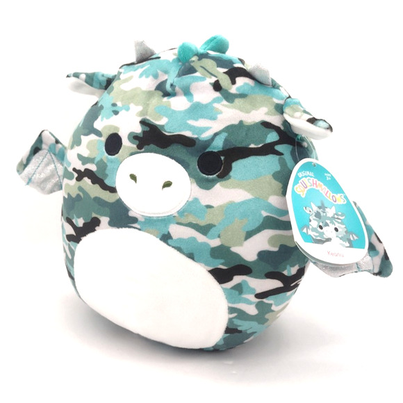 Squishmallow Kellytoy@ Keanu the Camo Dragon Year 2021 Plush 8" - Picture 1 of 2